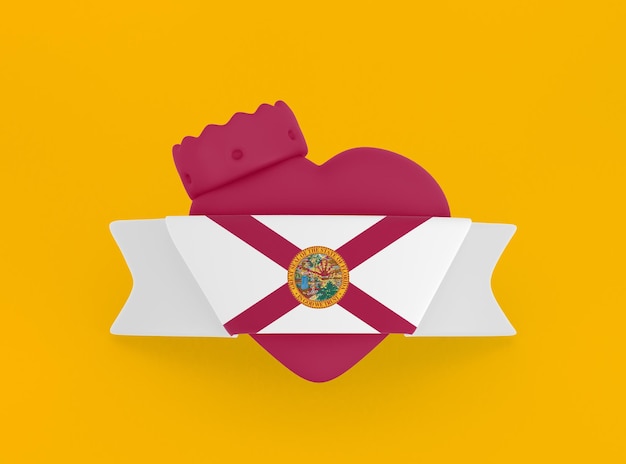 Foto gratuita bandera del corazón de florida