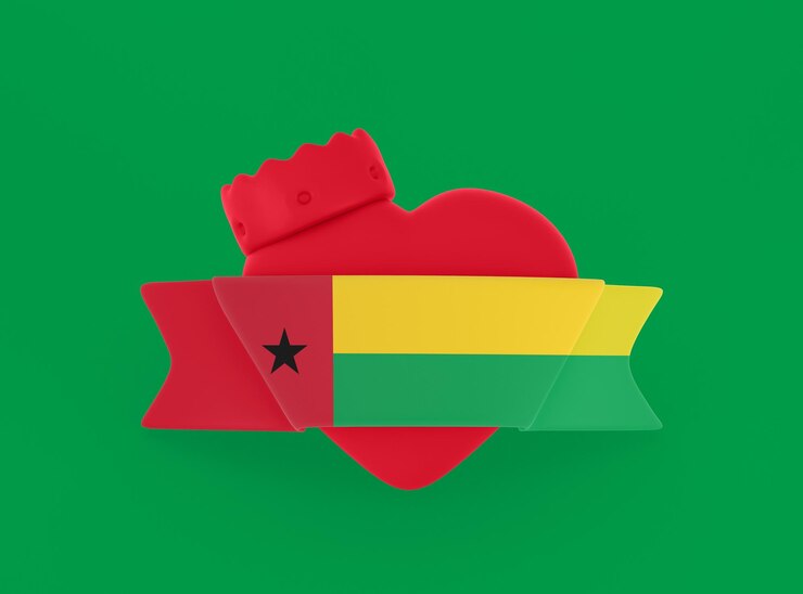 Foto gratuito bandera del corazón de guinea bissau