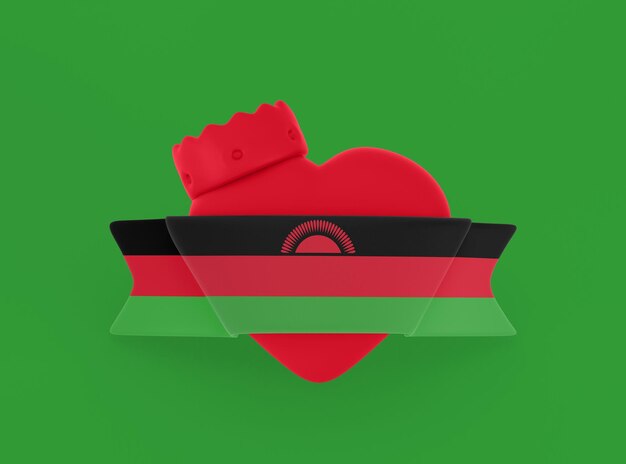 Bandera del corazón de Malaui