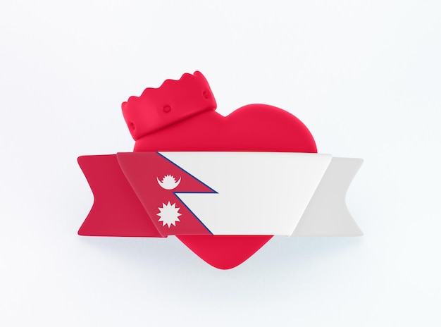 Bandera del corazón de Nepal