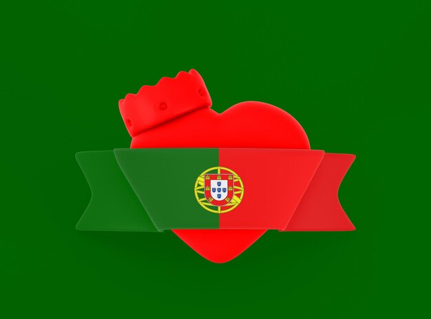 Foto gratuita bandera del corazón de portugal