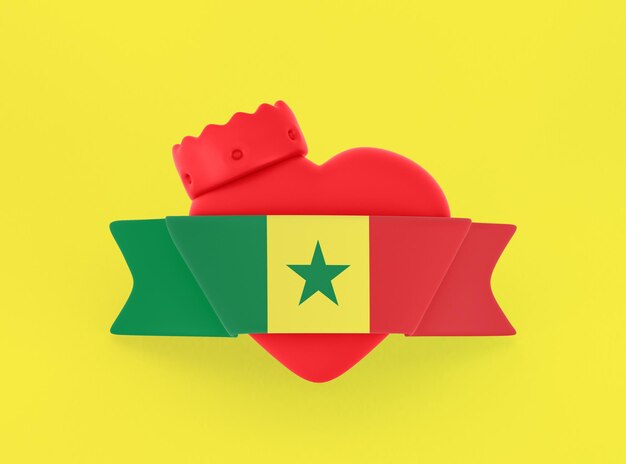 Bandera del corazón de Senegal