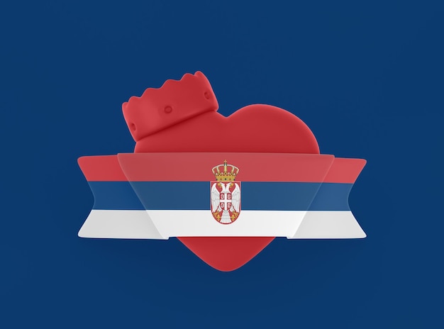 Foto gratuita bandera del corazón de serbia