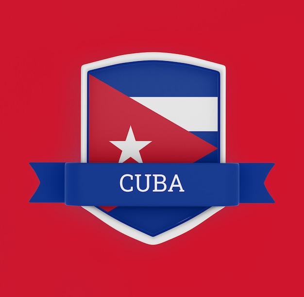 Foto gratuita bandera de cuba con pancarta