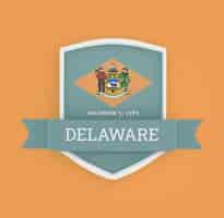 Foto gratuita bandera de delaware con pancarta