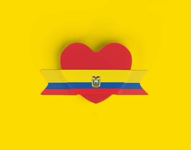 Foto gratuita bandera de ecuador bandera de corazón