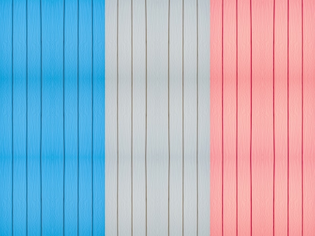 Bandera de Francia en el fondo de madera.