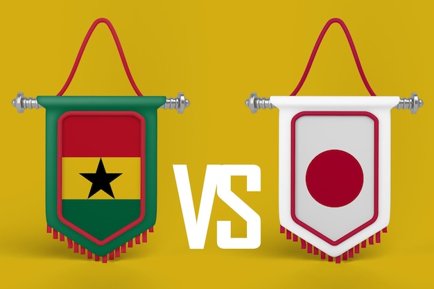 Foto gratuita bandera de ghana vs japón