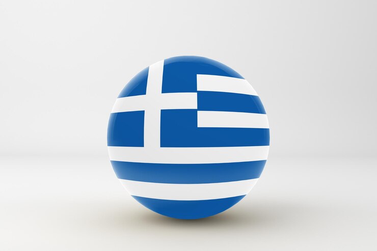 Bandera de Grecia en fondo blanco