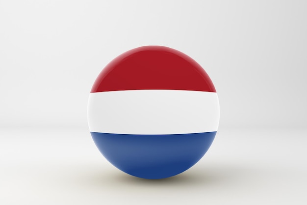 Bandera holandesa en fondo blanco