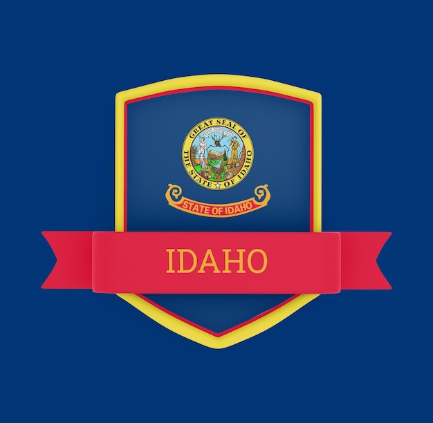 Foto gratuita bandera de idaho con pancarta