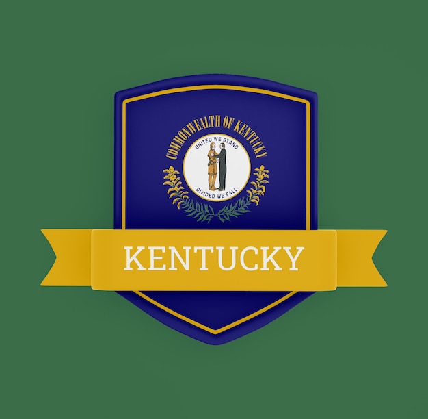 Foto gratuita bandera de kentucky con pancarta