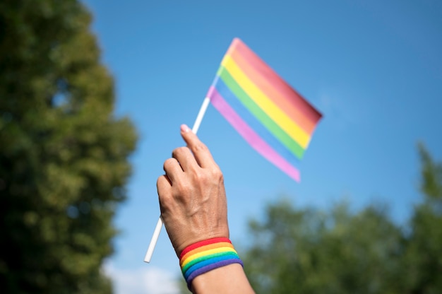 Bandera lgbt de primer plano