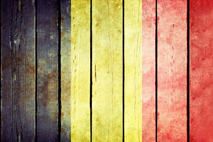 Foto gratuito bandera de madera de grunge de bélgica