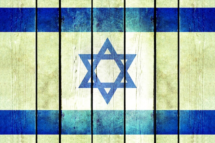 Foto gratuito bandera de madera de grunge de israel.