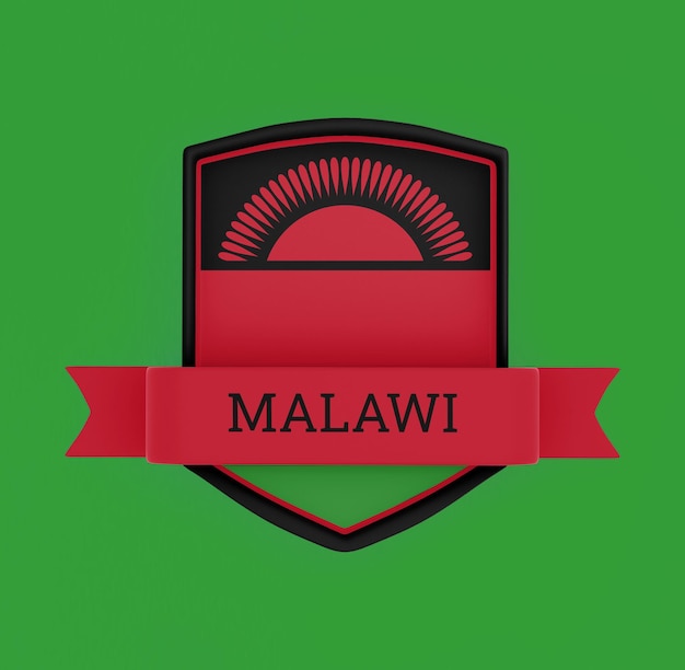 Foto gratuita bandera de malawi con estandarte