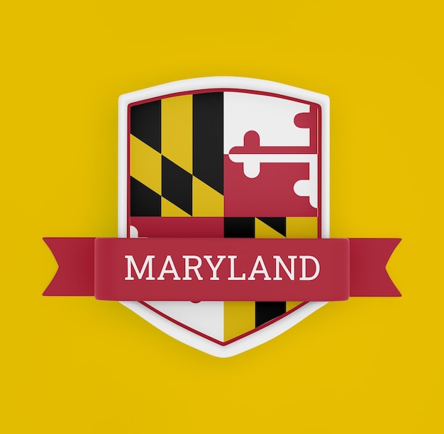 Foto gratuita bandera de maryland con pancarta