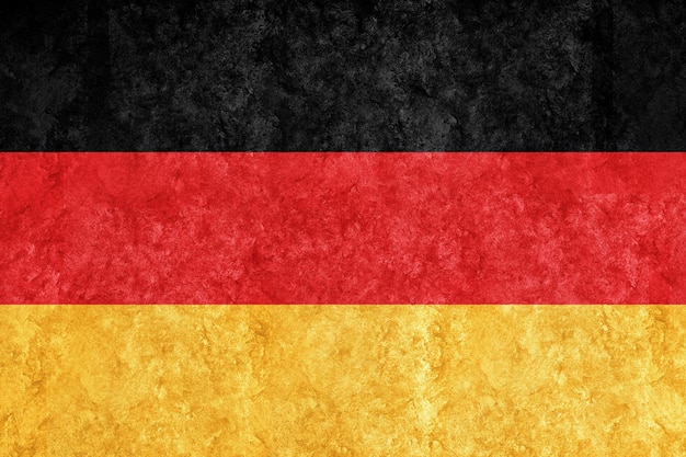 Bandera metálica de Alemania, bandera texturizada, bandera grunge
