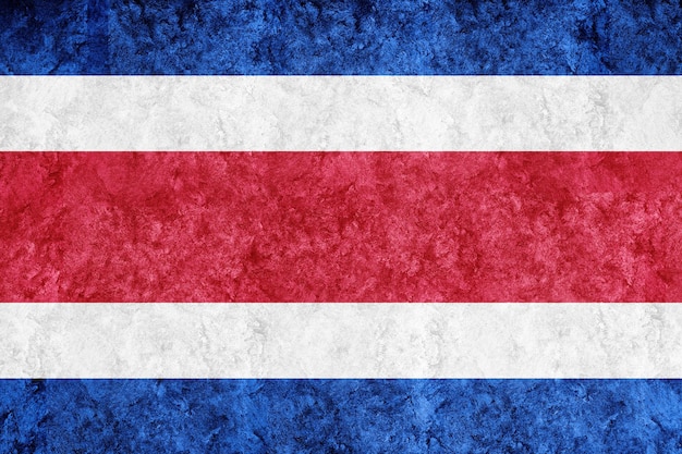 Bandera metálica de Costa Rica, bandera texturizada, bandera grunge