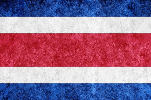 Bandera metálica de Costa Rica, bandera texturizada, bandera grunge