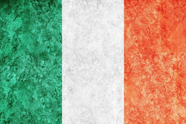 Bandera metálica de Irlanda, bandera texturizada, bandera grunge