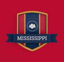 Foto gratuita bandera de mississippi con pancarta