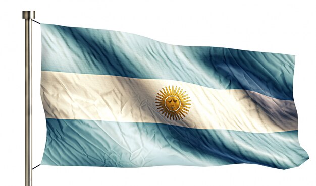 Bandera Nacional de Argentina Aislado fondo blanco 3D