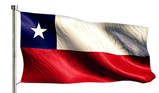 Bandera Nacional de Chile aislado fondo blanco 3D