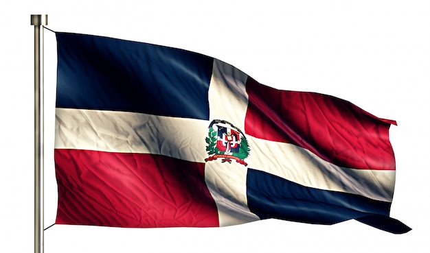 Bandera Nacional Dominicana aislado fondo blanco 3D