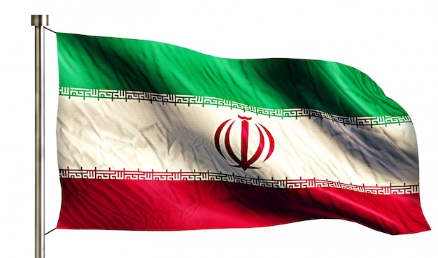 Bandera Nacional de Irán aislado fondo blanco 3D