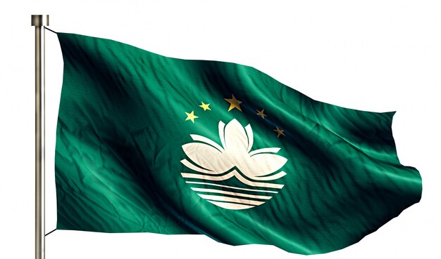 Bandera Nacional de Macao aislado fondo blanco 3D