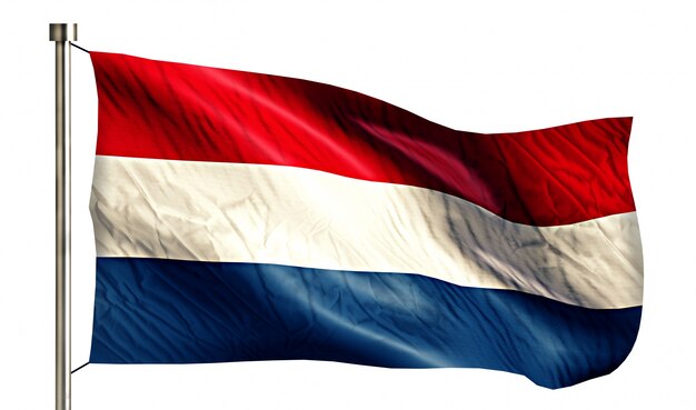 Bandera nacional de los Países Bajos aislado fondo blanco 3D