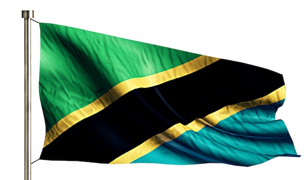 Bandera Nacional de Tanzania aislado fondo blanco 3D