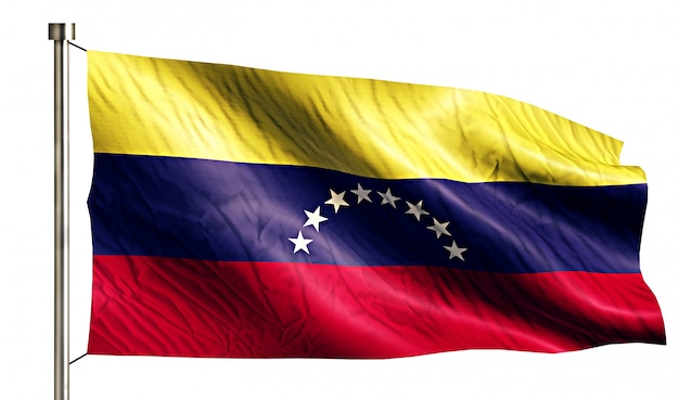 Bandera Nacional de Venezuela aislado fondo blanco 3D