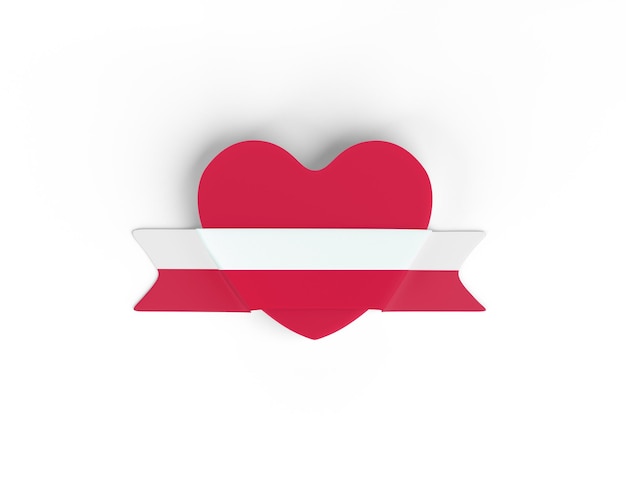 Bandera de Polonia Bandera del corazón