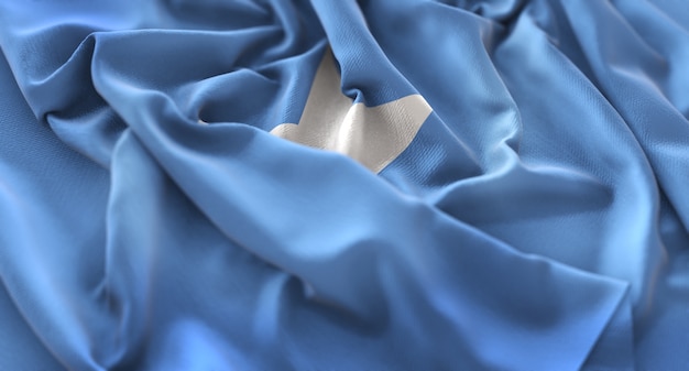 Bandera de Somalia Ruffled Maravilloso Agarrar Macro Horizontal Primer plano