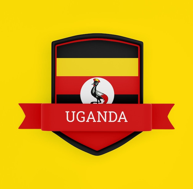 Foto gratuita bandera de uganda con pancarta