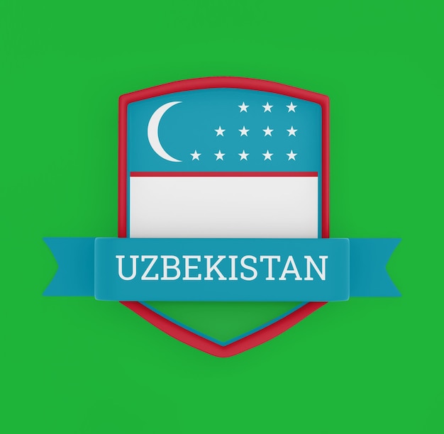 Foto gratuita bandera de uzbekistán con pancarta