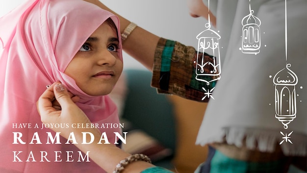 Banner de blog de Ramadán Kareem con saludo