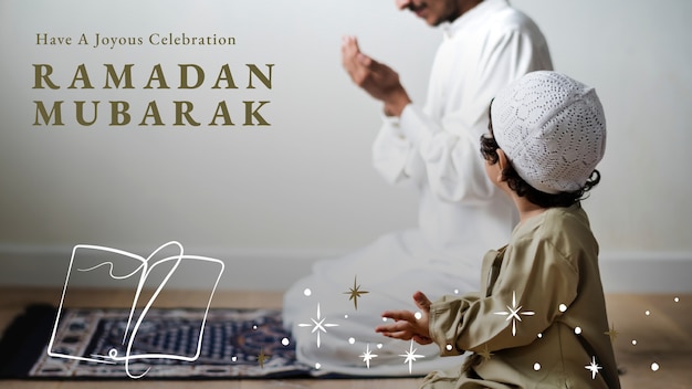 Banner de blog de Ramadán Mubarak con saludo
