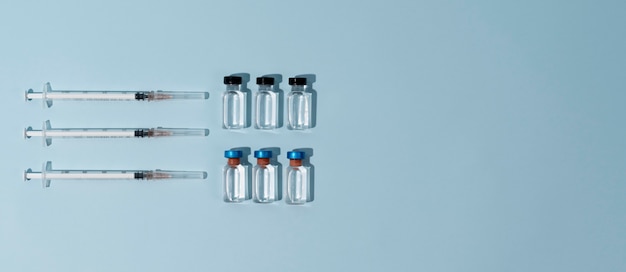 Banner de ciencia minimalista con viales.