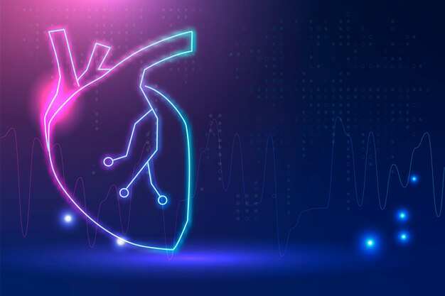 Banner de corazón para tecnología cardíaca.