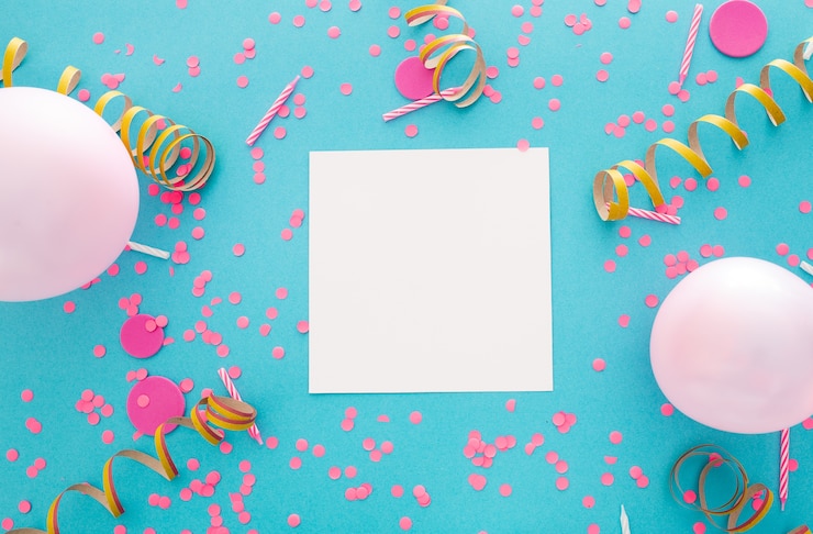 Foto gratuito banner de fiesta o cumpleaños con espacio para texto