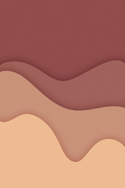 Banner con fondo abstracto con ondas de recorte de papel de tonos marrones