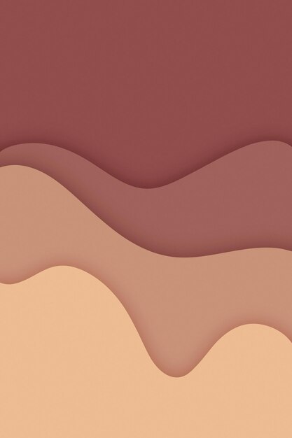 Banner con fondo abstracto con ondas de recorte de papel de tonos marrones