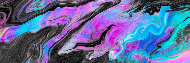 Banner líquido colorido neón vibrante