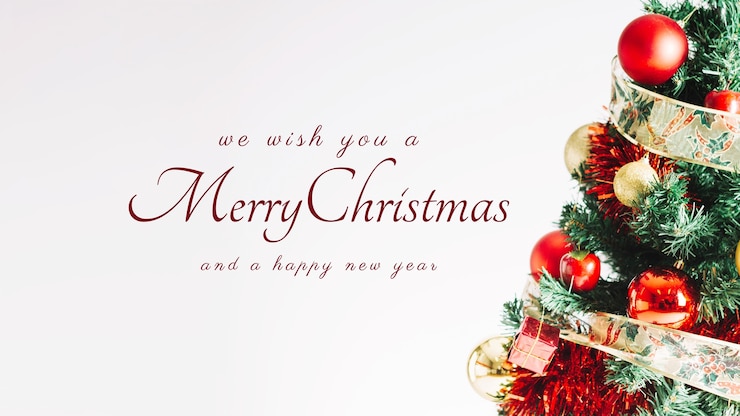Foto gratuito banner de navidad horizontal con árbol decorado