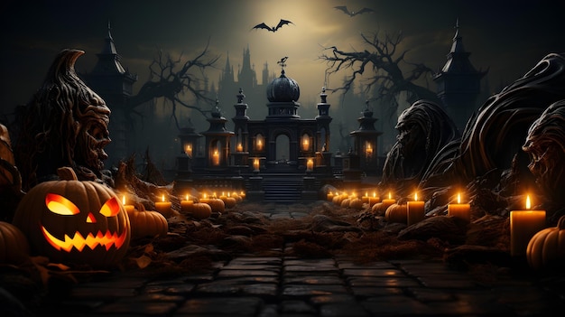 Foto gratuita banner promocional del día de halloween.