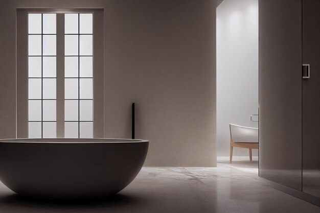 Baño de lujo con interior moderno de mármol hotel o diseño de hogar con espacio limpio y elegante natur