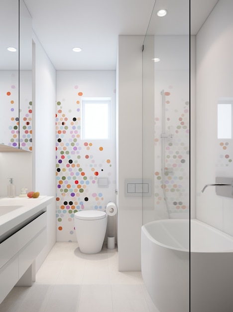 Foto gratuita baño pequeño con estilo moderno generado por ai